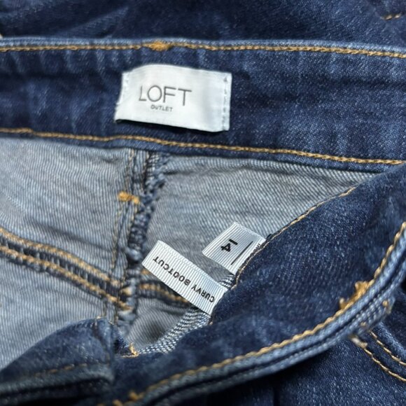 LOFT Outlet Size 14 Curvy Bootcut Jeans – Dark Wash Stretch Denim - Picture 5 of 5